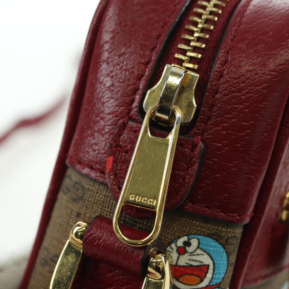 GUCCI Micro GG Supreme Doraemon Shoulder Bag PVC Beige Gold 647784 Auth YKZ1331M