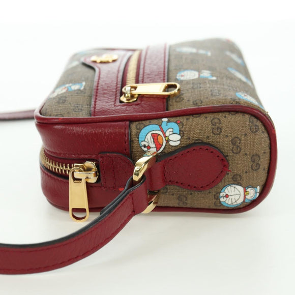 GUCCI Micro GG Supreme Doraemon Shoulder Bag PVC Beige Gold 647784 Auth YKZ1331M