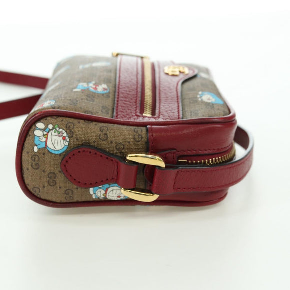 GUCCI Micro GG Supreme Doraemon Shoulder Bag PVC Beige Gold 647784 Auth YKZ1331M