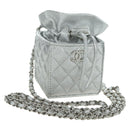 CHANEL Matelasse Chain Shoulder Pouch Lamb Skin Silver Gold CC Auth YKZ1332SAM-1