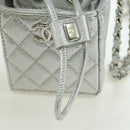 CHANEL Matelasse Chain Shoulder Pouch Lamb Skin Silver Gold CC Auth YKZ1332SAM-19