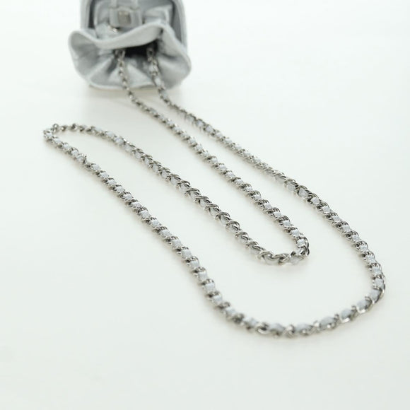 CHANEL Matelasse Chain Shoulder Pouch Lamb Skin Silver Gold CC Auth YKZ1332SAM