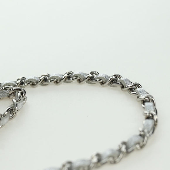 CHANEL Matelasse Chain Shoulder Pouch Lamb Skin Silver Gold CC Auth YKZ1332SAM