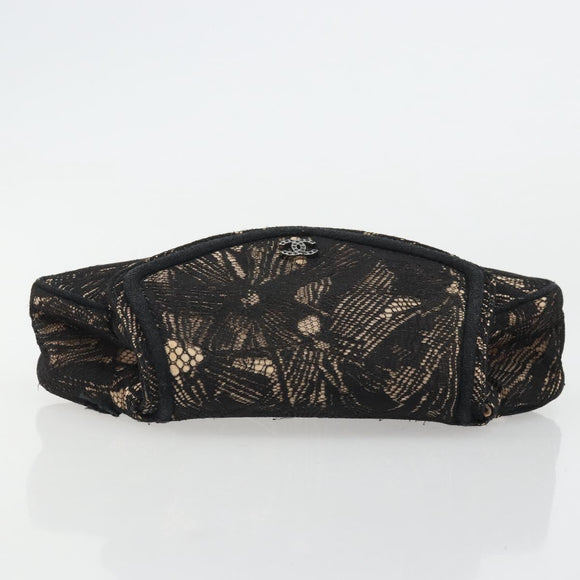 CHANEL COCO Mark Clutch Tasche Race Beige Silber CC Auth YKZ1333