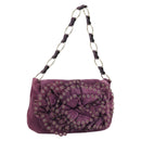 SAINT LAURENT Shoulder Bag Suede Purple Gold Auth YKZ1335A-1