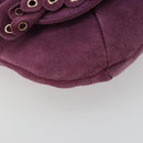 SAINT LAURENT Shoulder Bag Suede Purple Gold Auth YKZ1335A-11