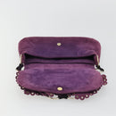 SAINT LAURENT Shoulder Bag Suede Purple Gold Auth YKZ1335A-14