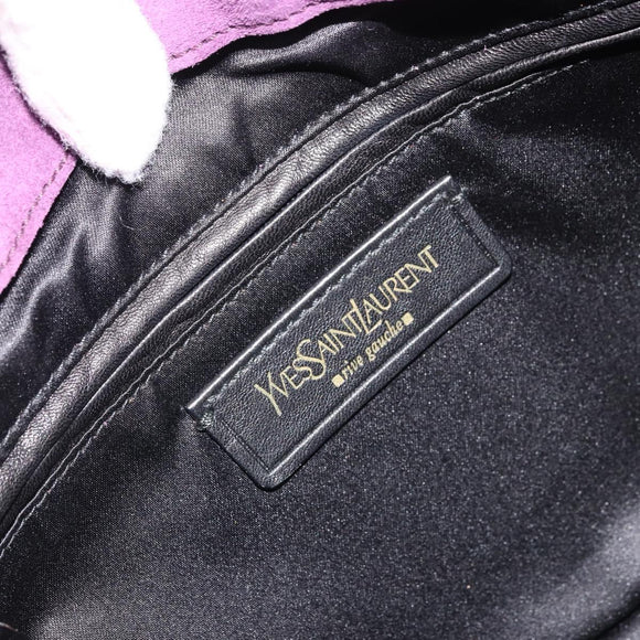 SAINT LAURENT Shoulder Bag Suede Purple Gold Auth YKZ1335A