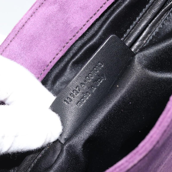 SAINT LAURENT Shoulder Bag Suede Purple Gold Auth YKZ1335A