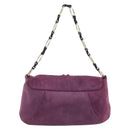 SAINT LAURENT Shoulder Bag Suede Purple Gold Auth YKZ1335A-3