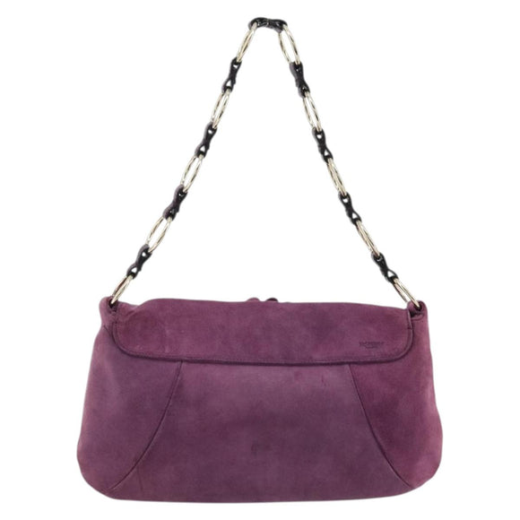 SAINT LAURENT Shoulder Bag Suede Purple Gold Auth YKZ1335A