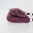 SAINT LAURENT Shoulder Bag Suede Purple Gold Auth YKZ1335A-4