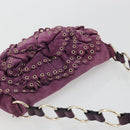 SAINT LAURENT Shoulder Bag Suede Purple Gold Auth YKZ1335A-6