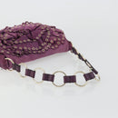 SAINT LAURENT Shoulder Bag Suede Purple Gold Auth YKZ1335A-7
