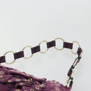 SAINT LAURENT Shoulder Bag Suede Purple Gold Auth YKZ1335A-8