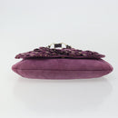 SAINT LAURENT Shoulder Bag Suede Purple Gold Auth YKZ1335A-9