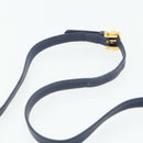 LOEWE Hand Bag Leather 2way Navy Gold Auth YKZ1337A-14