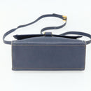 LOEWE Hand Bag Leather 2way Navy Gold Auth YKZ1337A-5