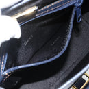 LOEWE Hand Bag Leather 2way Navy Gold Auth YKZ1337A-23