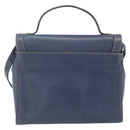 LOEWE Hand Bag Leather 2way Navy Gold Auth YKZ1337A-2
