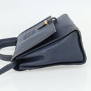 LOEWE Hand Bag Leather 2way Navy Gold Auth YKZ1337A-3