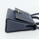 LOEWE Hand Bag Leather 2way Navy Gold Auth YKZ1337A-4