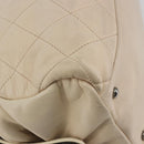 CHANEL Matelasse Boston Tasche Lammleder Elfenbein Silberfarbene CC Auth YKZ1338A-9