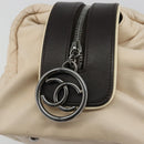 CHANEL Matelasse Boston Tasche Lammleder Elfenbein Silberfarbene CC Auth YKZ1338A-10