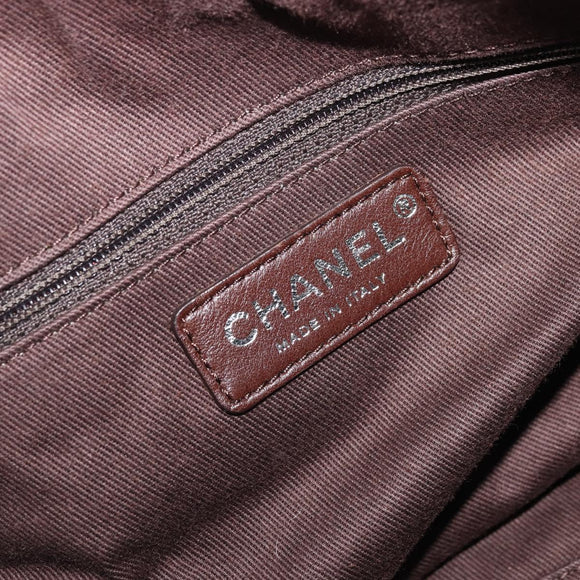 CHANEL Matelasse Boston Tasche Lammleder Elfenbein Silberfarbene CC Auth YKZ1338A