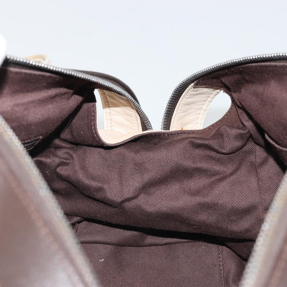 CHANEL Matelasse Boston Tasche Lammleder Elfenbein Silberfarbene CC Auth YKZ1338A