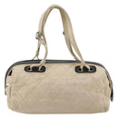 CHANEL Matelasse Boston Tasche Lammleder Elfenbein Silberfarbene CC Auth YKZ1338A-2