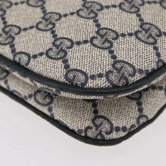 GUCCI GG Supreme Sherry Line Shoulder Bag PVC Navy Gold 904 02 043 Auth YKZ1345