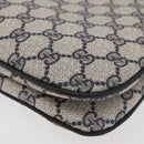 GUCCI GG Supreme Sherry Line Shoulder Bag PVC Navy Gold 904 02 043 Auth YKZ1345-15