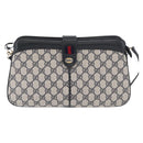 GUCCI GG Supreme Sherry Line Shoulder Bag PVC Navy Gold 904 02 043 Auth YKZ1345-13