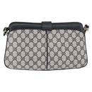 GUCCI GG Supreme Sherry Line Shoulder Bag PVC Navy Gold 904 02 043 Auth YKZ1345-2