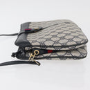 GUCCI GG Supreme Sherry Line Shoulder Bag PVC Navy Gold 904 02 043 Auth YKZ1345-4