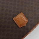 CELINE Macadam Canvas Shoulder Bag PVC Leather Brown Gold Auth YKZ1348-17