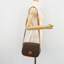 CELINE Macadam Canvas Shoulder Bag PVC Leather Brown Gold Auth YKZ1348-22