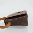 CELINE Macadam Canvas Shoulder Bag PVC Leather Brown Gold Auth YKZ1348-4