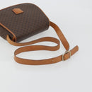 CELINE Macadam Canvas Shoulder Bag PVC Leather Brown Gold Auth YKZ1348-7