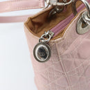 Christian Dior Canage Hand Bag Nylon 2way Pink Silver Auth YKZ135-10