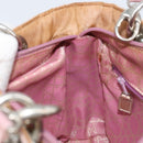 Christian Dior Canage Hand Bag Nylon 2way Pink Silver Auth YKZ135-23