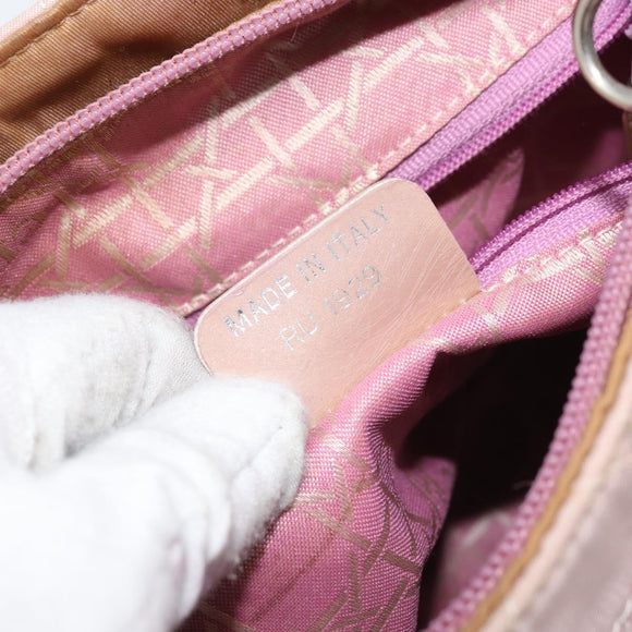 Christian Dior Canage Hand Bag Nylon 2way Pink Silver Auth YKZ135
