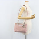 Christian Dior Canage Hand Bag Nylon 2way Pink Silver Auth YKZ135-26
