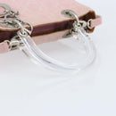 Christian Dior Canage Hand Bag Nylon 2way Pink Silver Auth YKZ135-7