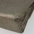 Salvatore Ferragamo Gancini Bag Leather Champagne Gold Silver Auth YKZ1352A-12