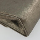 Salvatore Ferragamo Gancini Bag Leather Champagne Gold Silver Auth YKZ1352A-13