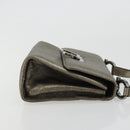 Salvatore Ferragamo Gancini Bag Leather Champagne Gold Silver Auth YKZ1352A-4