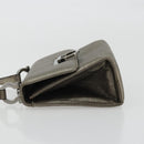 Salvatore Ferragamo Gancini Bag Leather Champagne Gold Silver Auth YKZ1352A-5