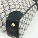 GUCCI GG Supreme Sherry Line Hand Bag PVC 2way Navy Gold 904 02 015 Auth YKZ1353-18